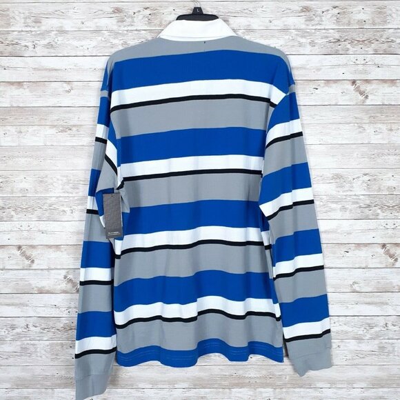 Burnside Mens Tee XL Long Sleeved Collar Striped Shirt 953 - Picture 2 of 5